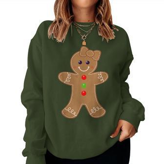 Gingerbread Girl Christmas Cookie Baking Holiday Women Sweatshirt | Mazezy
