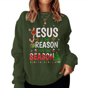 God Jesus Christ Is Reason For The Christmas Season Women Sweatshirt | Mazezy