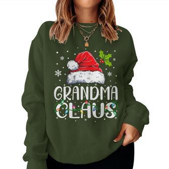 Grandma Claus Xmas Santa Matching Family Christmas Pajamas Women Sweatshirt - Seseable