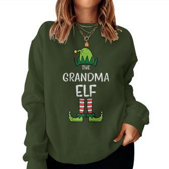 Grandma Elf Xmas Matching Christmas For Family Nana Women Sweatshirt - Monsterry UK