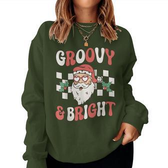 Groovy And Bright Christmas Santa Outfit 80S Retro Groovy Women Sweatshirt | Seseable UK