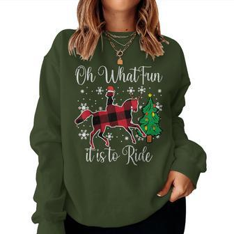Horse Oh What Fun It Is To Ride Christmas Xmas Girls Women Sweatshirt - Monsterry