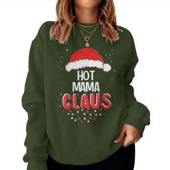 Hot Mama Santa Claus Christmas Matching Costume Women Sweatshirt - Monsterry