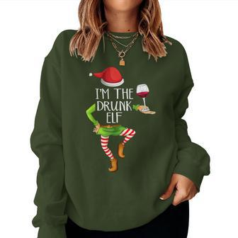 I'm The Drunk Elf Christmas Wine Lovers Merry Christmas Women Sweatshirt | Mazezy