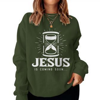 Jesus Is Coming Soon Christmas Cool Xmas Religious Christian Women Sweatshirt - Thegiftio UK