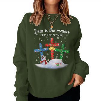 Jesus Is The Reason For The Season Christian Christmas Xmas Women Sweatshirt | Mazezy