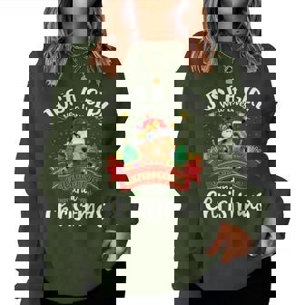 Just A Girl Who Loves Goldendoodles And Christmas Women Sweatshirt - Thegiftio