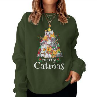 Merry Catmas Cat Dad Cat Mom Christmas Cat Men Women Sweatshirt - Thegiftio UK