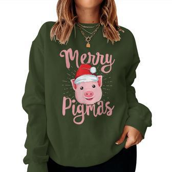 Merry Pigmas Pig Christmas Farmers Love Women Sweatshirt - Thegiftio UK