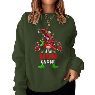 Mom Gnome Christmas Buffalo Plaid Family Gnomes Matching Pjs Women Sweatshirt - Thegiftio UK