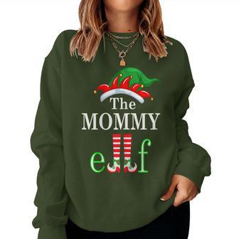 Mommy Elf Family Matching Group Christmas Pajama Women Sweatshirt - Thegiftio UK