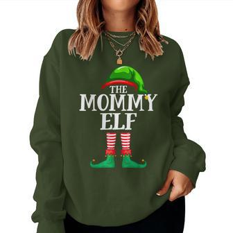 Mommy Elf Matching Family Group Christmas Party Pajama Women Sweatshirt - Monsterry DE