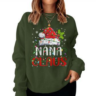 Nana Claus Christmas Santa Matching Family Christmas Pajamas Women Sweatshirt - Monsterry