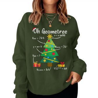Oh Geometree Christmas Tree Geometry Math Teacher Women Sweatshirt - Monsterry UK