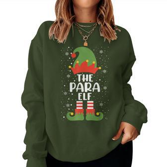 The Para Elf Christmas Party Matching Teacher Pajama Women Sweatshirt - Monsterry DE