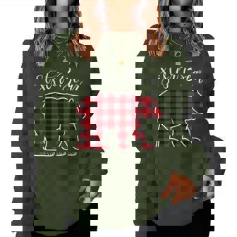 Sister Bear Pajama Red Buffalo Xmas Family Christmas Women Sweatshirt - Thegiftio