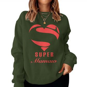 Super Mamaw Superhero Family Christmas Costume Women Sweatshirt - Monsterry