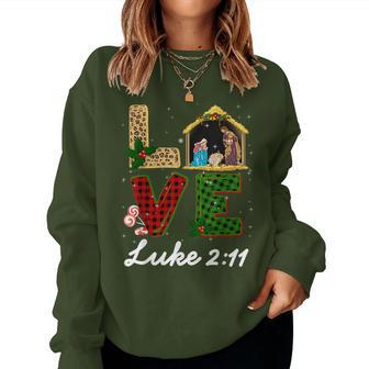 Tu Leopard Plaid Christmas Nativity Costume Christian Xmas Women Sweatshirt - Seseable