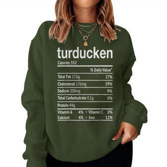 Turducken Nutrition Facts 2020 Thanksgiving Christmas Food Women Sweatshirt | Mazezy