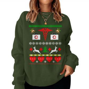 Ugly Christmas Nurse Doctor Medical Profession Women Sweatshirt - Thegiftio UK