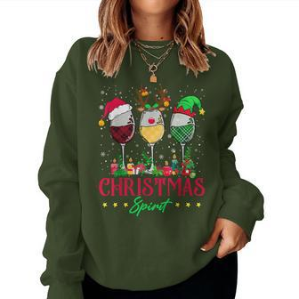 Wine Drinking Family Matching Christmas Pajama Plaid Women Sweatshirt - Thegiftio UK