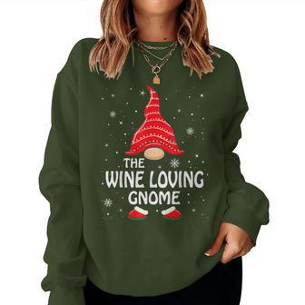Wine Loving Gnome Matching Family Group Christmas Party Women Sweatshirt | Mazezy CA