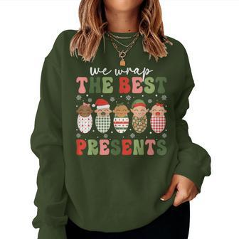 We Wrap The Best Presents Nicu Nurse Mother Baby Christmas Women Sweatshirt - Seseable