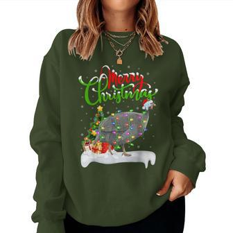 Xmas Lights Tree Santa Guinea Fowl Bird Merry Christmas Women Sweatshirt - Thegiftio UK
