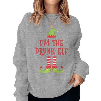 I'm The Drunk Elf Wine And Beer Lovers Elf Christmas Women Sweatshirt | Mazezy