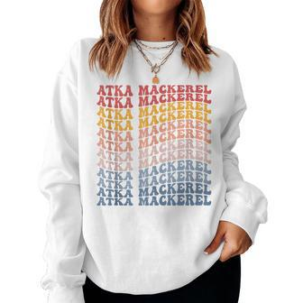 Atka Mackerel Groovy Retro Fish Women Sweatshirt | Mazezy