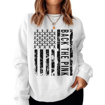 Back The Pink Breast Cancer Awareness Flag Toddler Women Sweatshirt | Mazezy