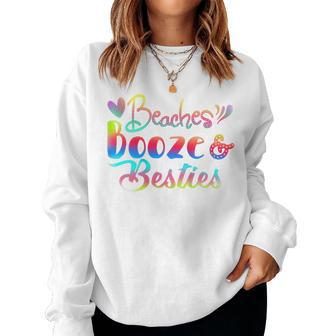 Beaches Booze And Besties Bachelorette Summer Beach Women Sweatshirt | Mazezy