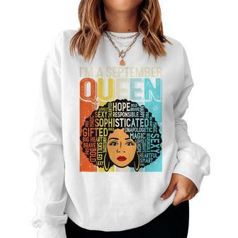 Birthday Junenth Queen Black History September Girl Retro Women Sweatshirt | Mazezy