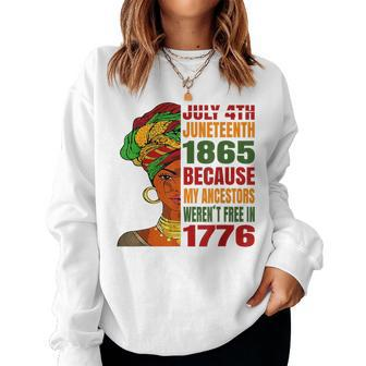 Black Queen Junenth 1865 Freedom African American Women Crewneck Graphic Sweatshirt - Seseable