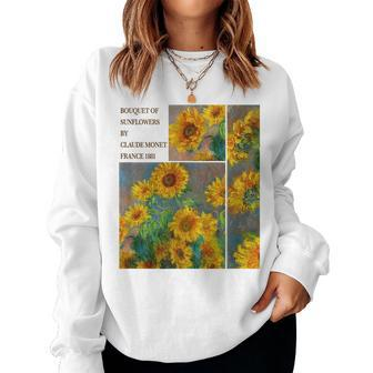 Bouquet Of Sunflowers By Claude Monet France 1881 Painting France Women Sweatshirt | Mazezy
