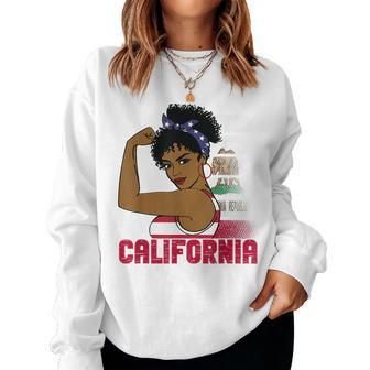 California Flag Girl California Flag State Pride Women Sweatshirt | Mazezy