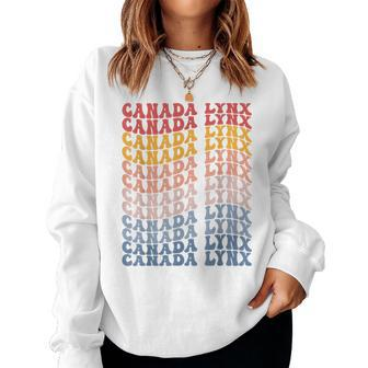 Canada Lynx Groovy Retro Women Sweatshirt | Mazezy