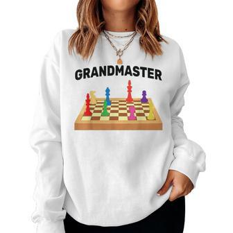 Chess Grandmaster Queen King Pawn Rook Bishop Women Sweatshirt | Mazezy