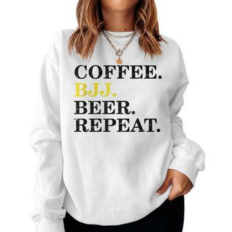 Coffee Bjj Beer Repeat Jiu Jitsu T Women Sweatshirt | Mazezy