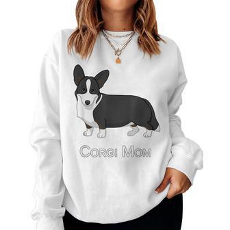 Cute Black Cardigan Welsh Corgi Mom Dog Lover Women Sweatshirt | Mazezy
