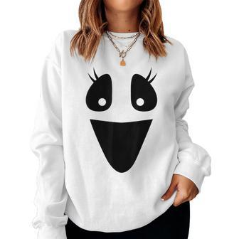 Cute Ghost Female Face For Girls Lazy Diy Halloween Costume Women Sweatshirt - Seseable