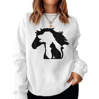 Cute Horse Dog Cat Lover Mother's Day Women Sweatshirt | Mazezy DE