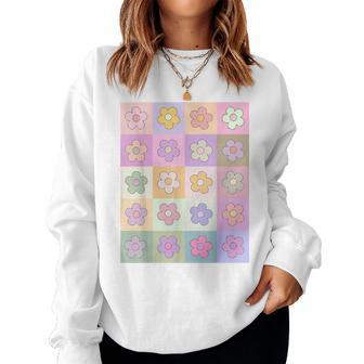 Danish Pastel Aesthetic Retro Flower Pattern Women Sweatshirt - Monsterry DE