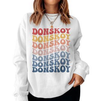 Donskoy Groovy Retro Cat Women Sweatshirt | Mazezy