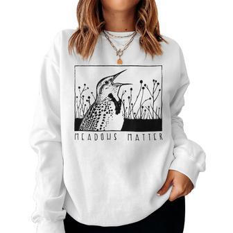 Eastern Meadowlark Nature Wildlife Songbird Bird Retro Women Sweatshirt | Mazezy