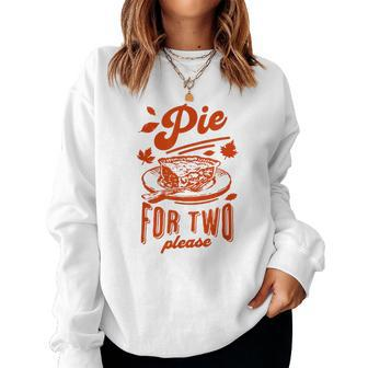 Eating Pumpkin Pie For Two Thanksgiving Pregnancy Women Women Sweatshirt | Mazezy
