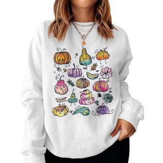 Fall Pumpkin Watercolor Pumpkin Halloween Family Matching Halloween Family Matching Women Sweatshirt | Mazezy