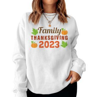 Family Thanksgiving 2023 Matching Fall Turkey Autumn Pumpkin Women Sweatshirt | Mazezy