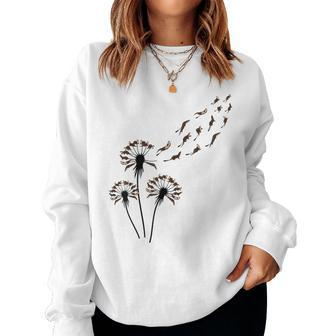Flower Dandelion Otters For Otter Lover Otter Women Sweatshirt - Seseable