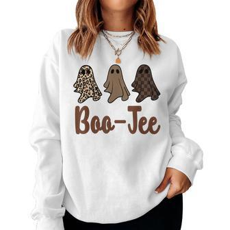 Fall Halloween Ghost Boujee Boo-Jee Spooky Season Cute Women Sweatshirt - Seseable